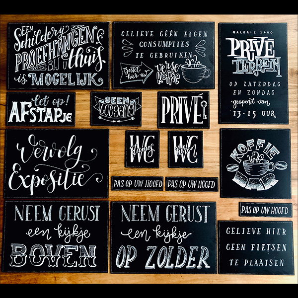 Workshop Krijtbord handlettering en tekenen - Foto