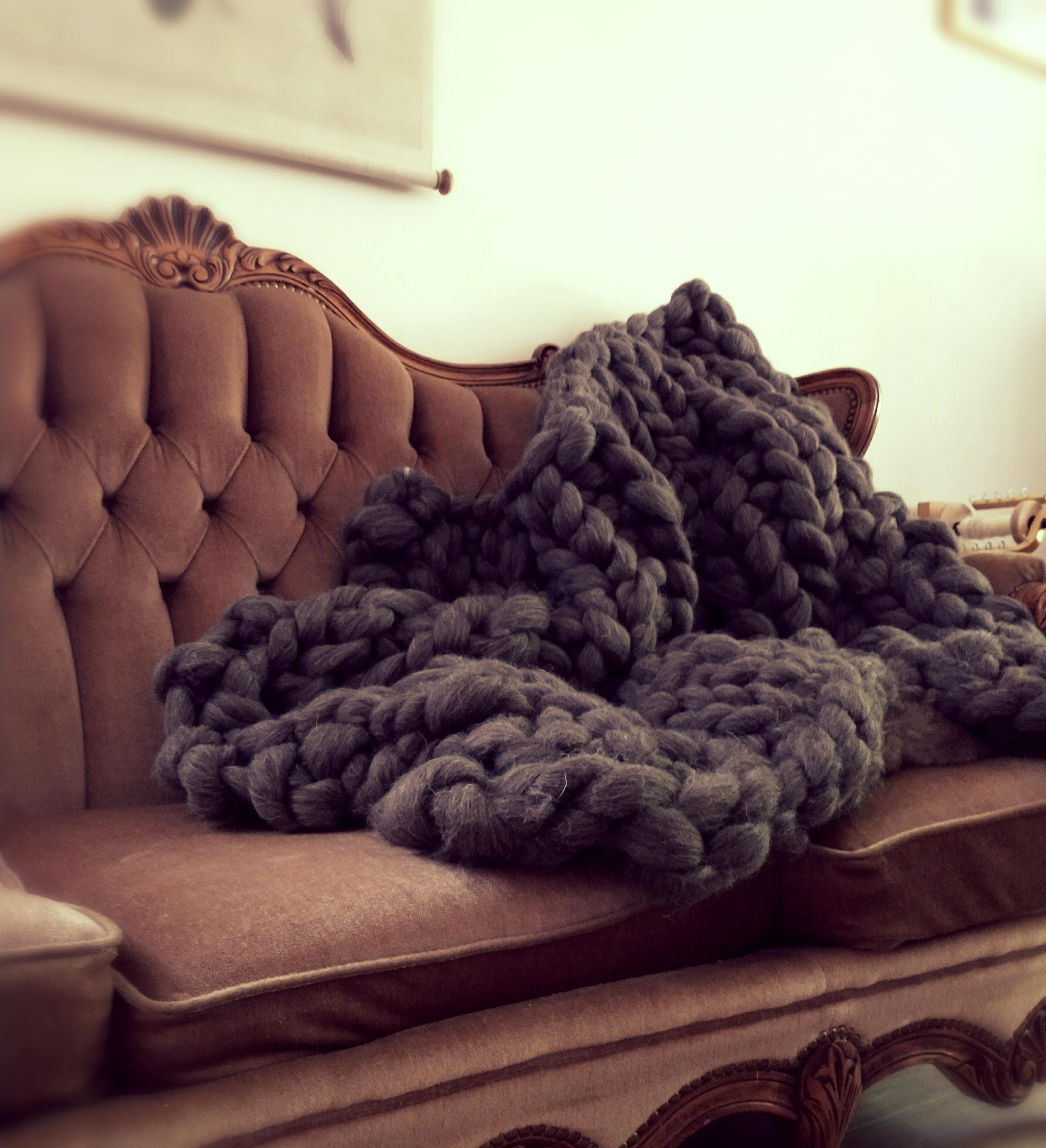 Woondeken standaard uit geverfde Merinowol - DIY kit - Foto