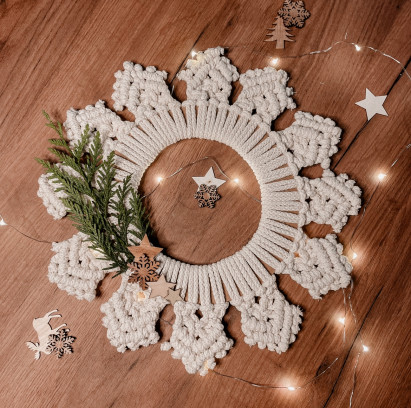 DIY Macramé Kerstkrans