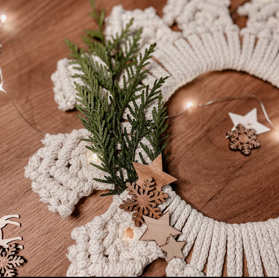 DIY Macramé Kerstkrans - Foto