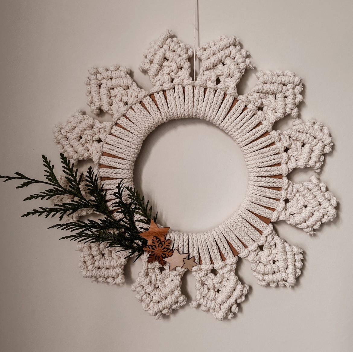 DIY Macramé Kerstkrans - Foto