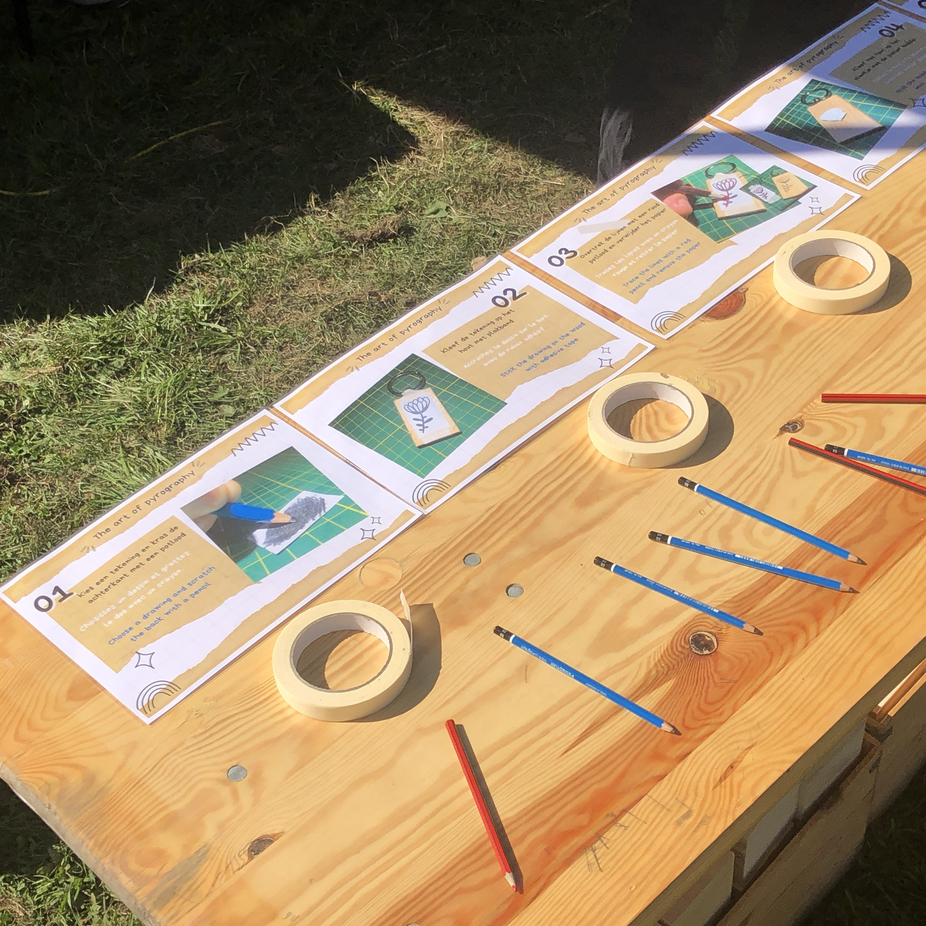 Inloopworkshop pyrografie voor evenementen - Foto