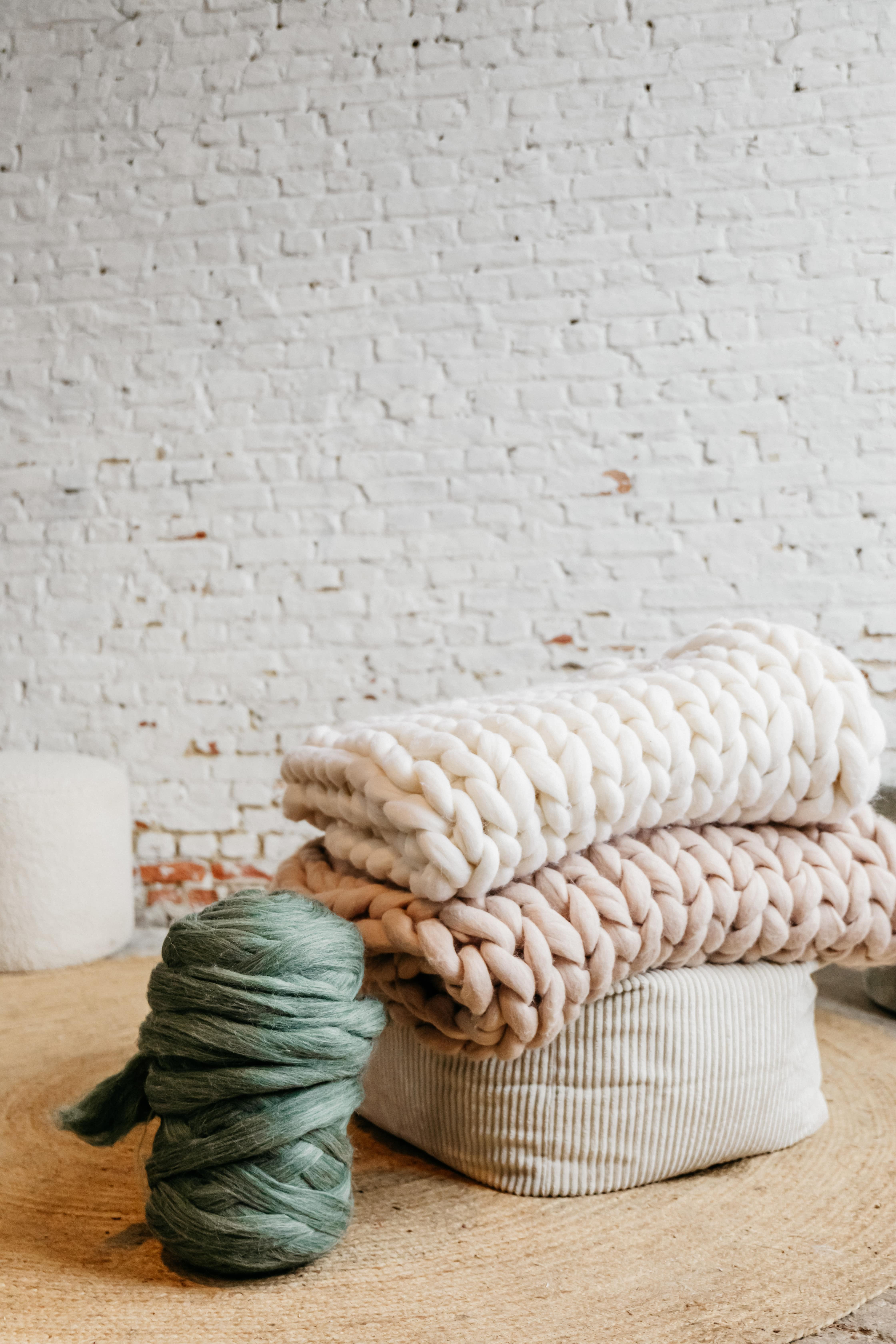 XXL deken van merinowol: armbreien (DIY pakket) - Foto