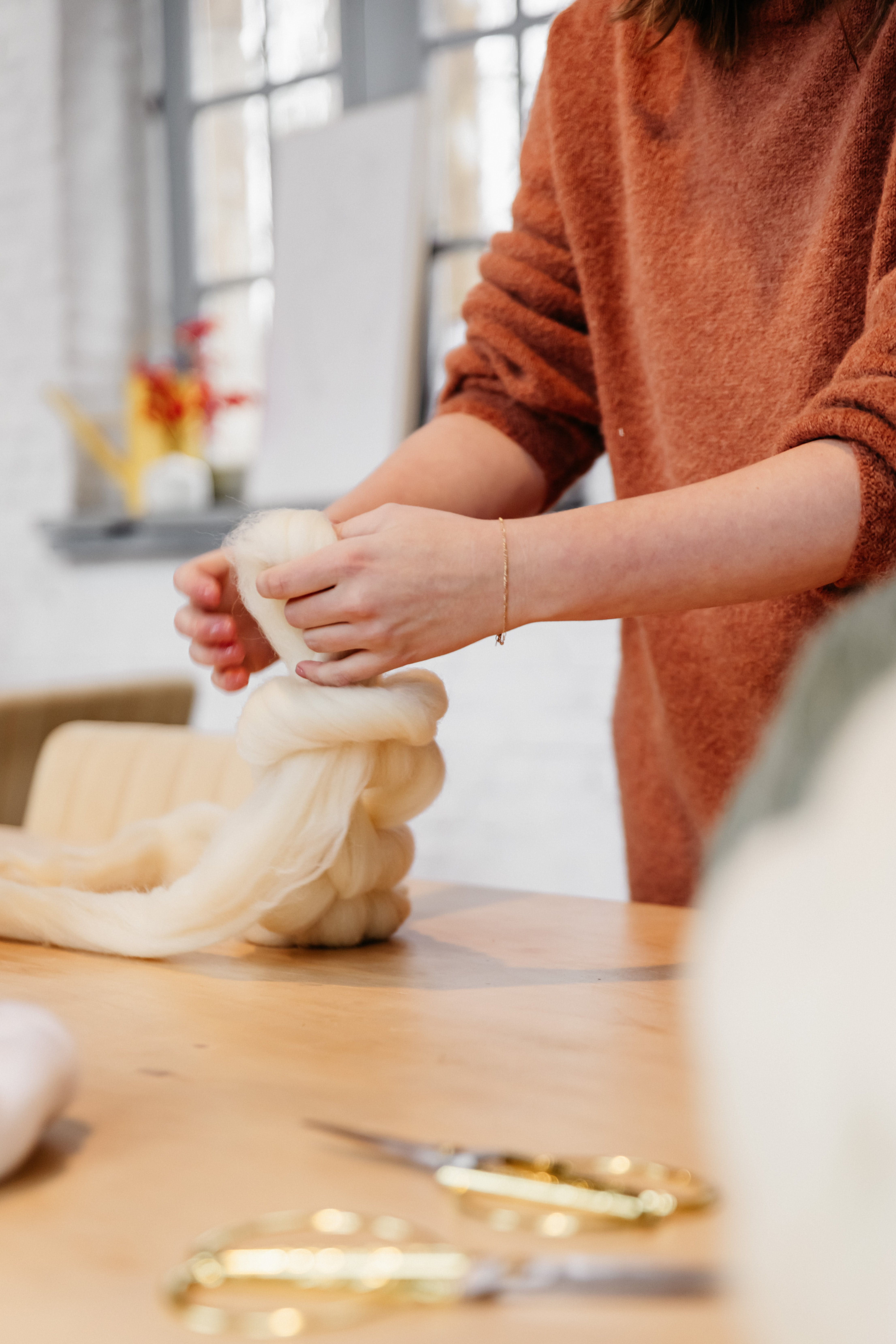 XXL deken van merinowol: armbreien (DIY pakket) - Foto