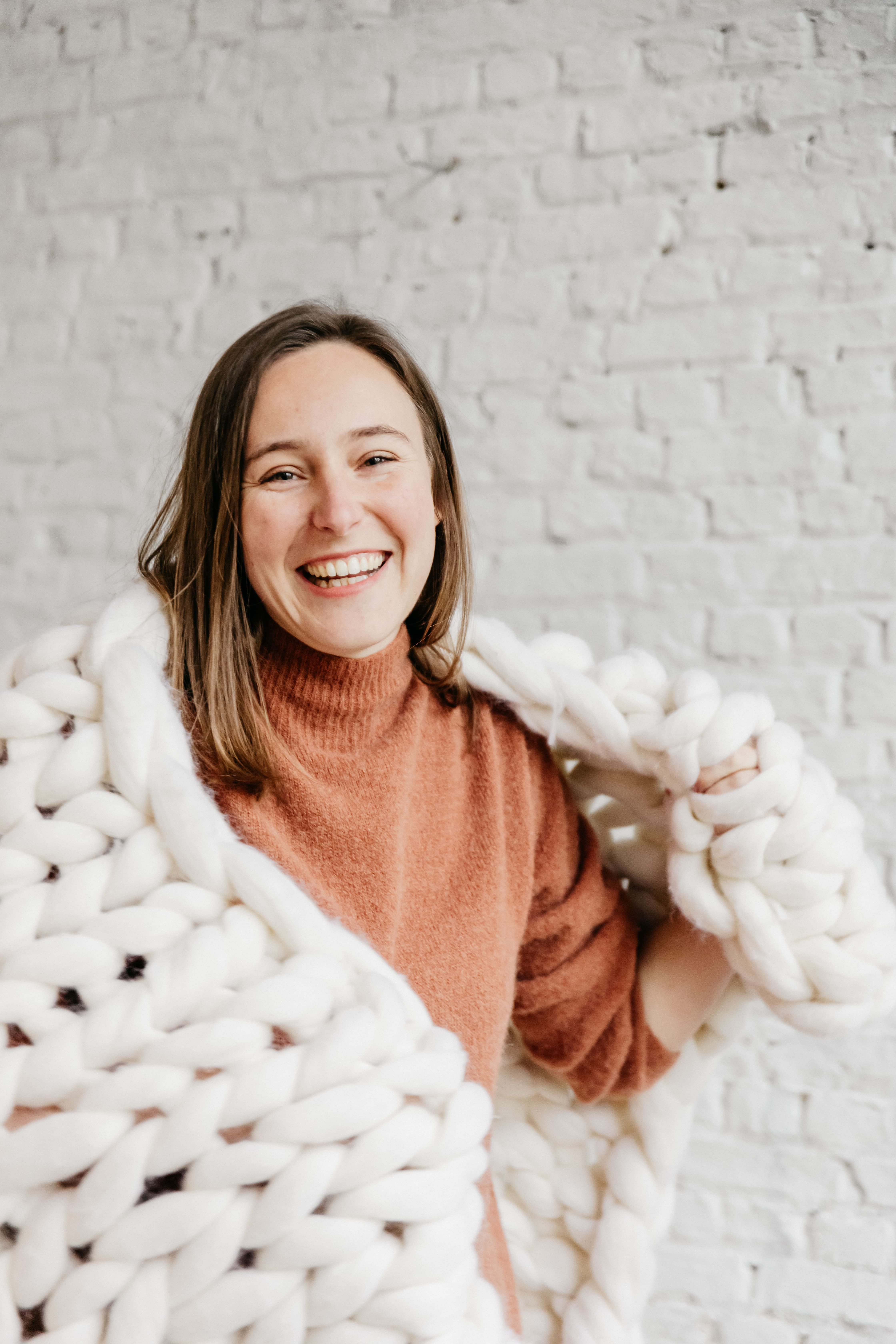 XXL deken van merinowol: armbreien (DIY pakket) - Foto