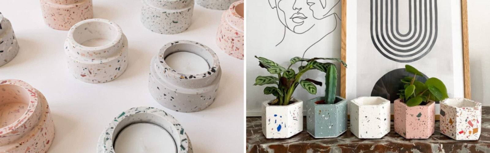 Terrazzo workshops - kaarsenlichtjes en potten