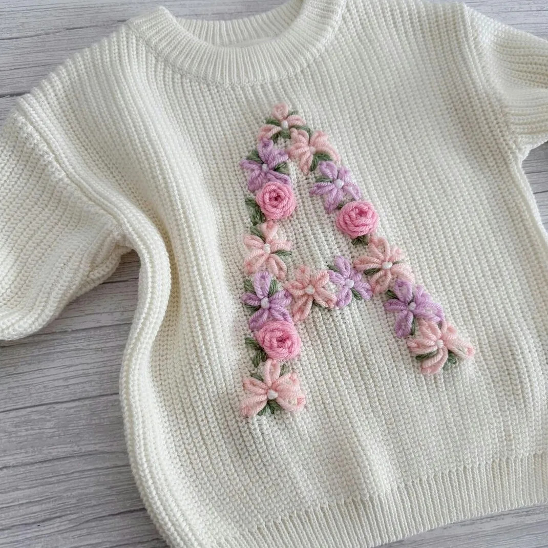 florale trui borduren - DIY kit - Foto