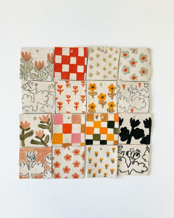 Workshop Muurbloempjes (tegeltjes uit keramiek) - Foto