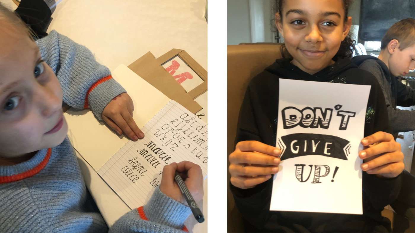 Handletter-party voor kinderen ♥ workshop - Foto