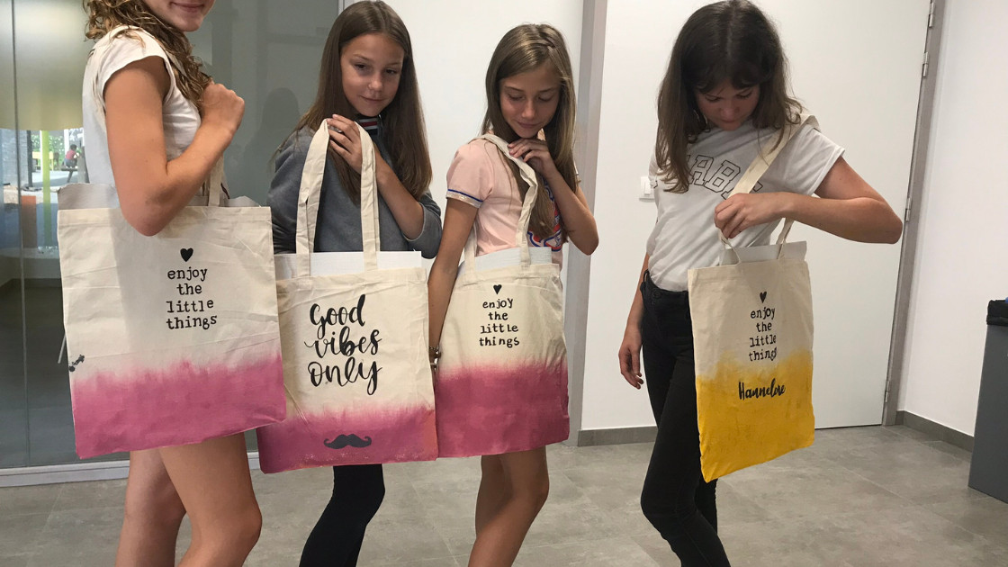 Totebag-party voor kinderen ♥ workshop - Foto