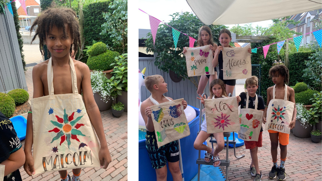 Totebag-party voor kinderen ♥ workshop - Foto