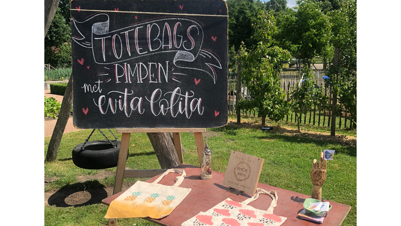 Workshop totebags - open animatie voor events - Foto