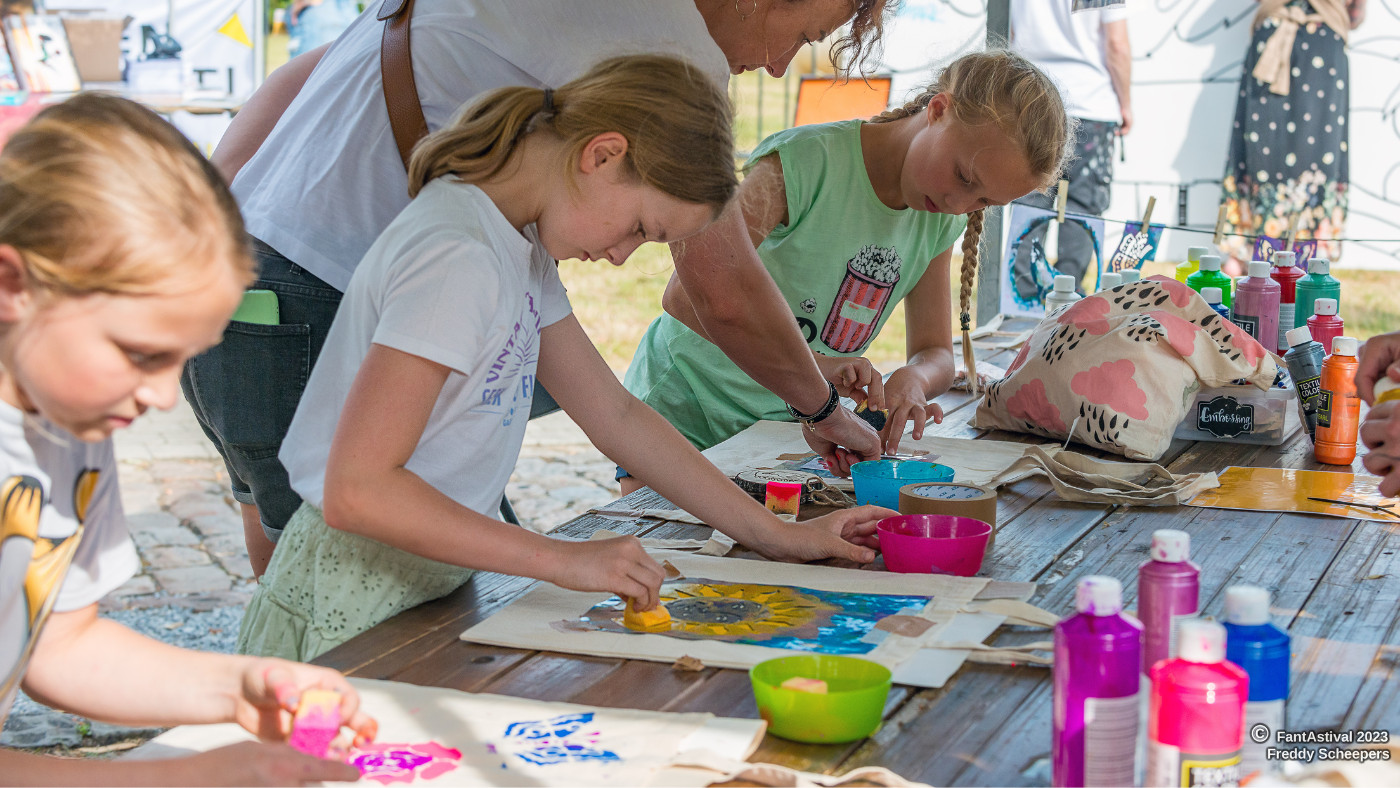 Workshop totebags - open animatie voor events - Foto