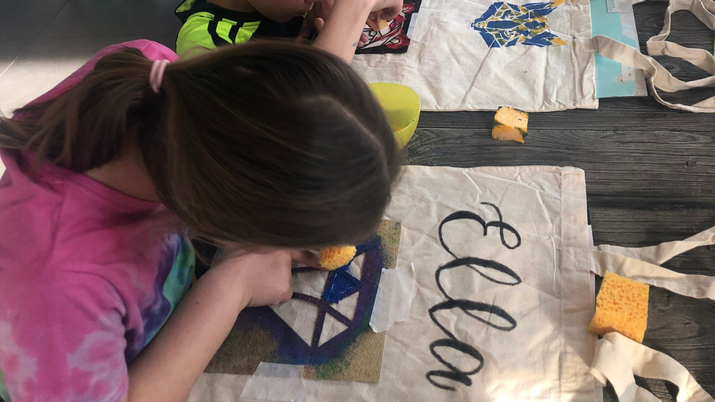 Workshop totebags - open animatie voor events - Foto