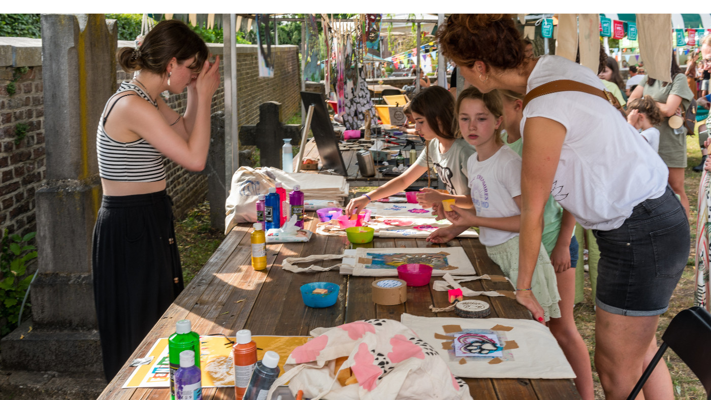 Workshop totebags - open animatie voor events - Foto