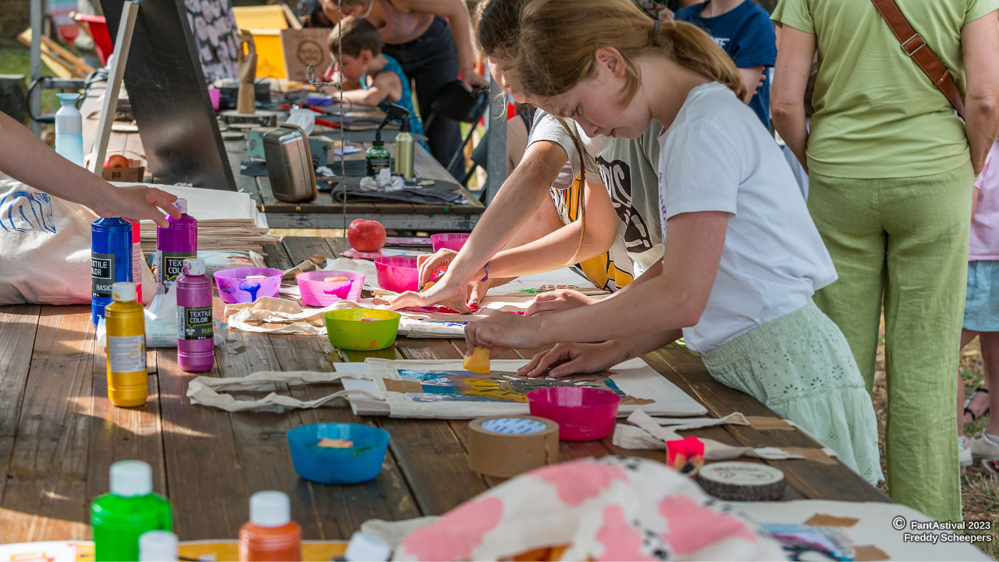 Workshop totebags - open animatie voor events - Foto