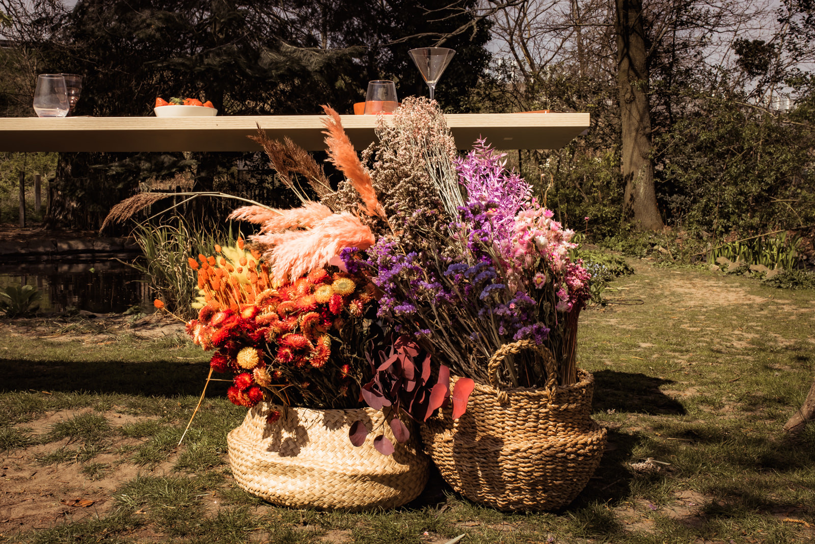 Workshop ouder-kind: droogbloemen kroon en flowergram - Foto