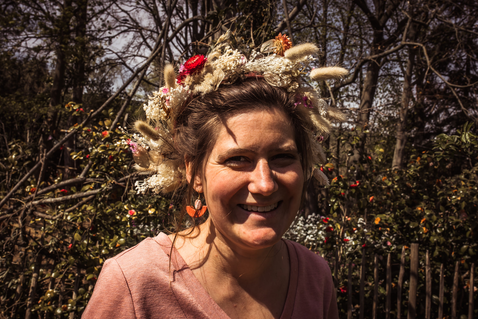 Workshop ouder-kind: droogbloemen kroon en flowergram - Foto