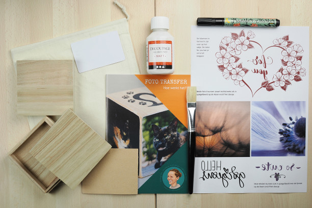 DIY pakket foto op hout