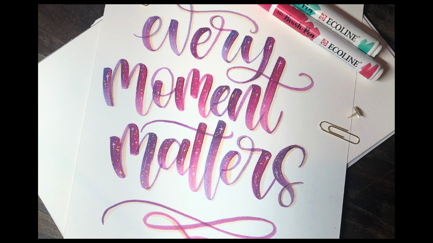 Brushletteren voor groepen - workshop - Foto