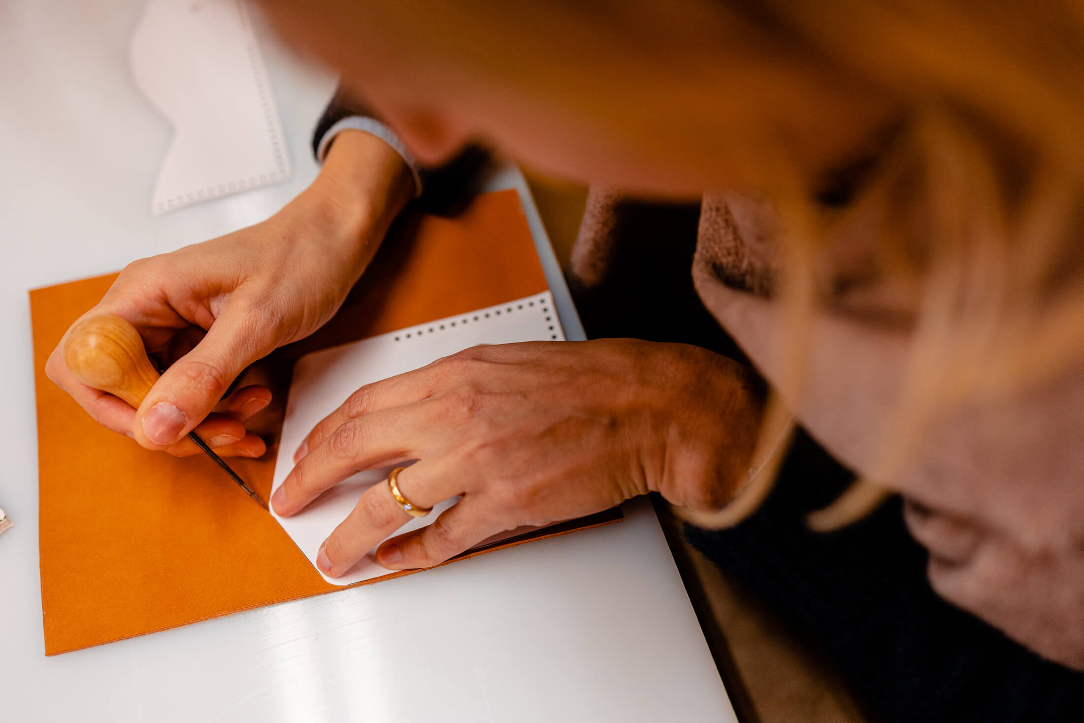 Workshop lederen portemonnee - Foto