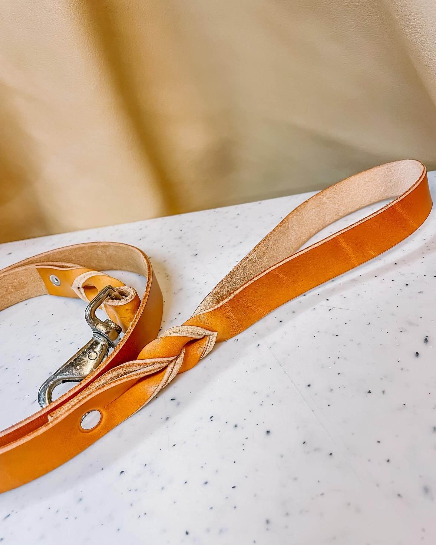 Workshop lederen hondenhalsband met bijpassende riem - Foto