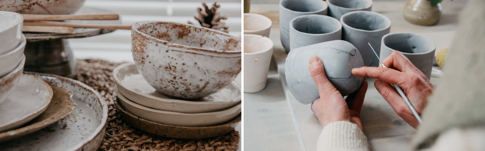 Workshop pottenbakken in Pelt, Limburg handopbouw en mallen