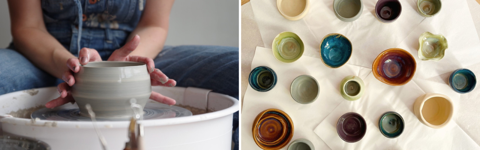 Workshop pottenbakken in Rumst, Antwerpen aan de draaischijf