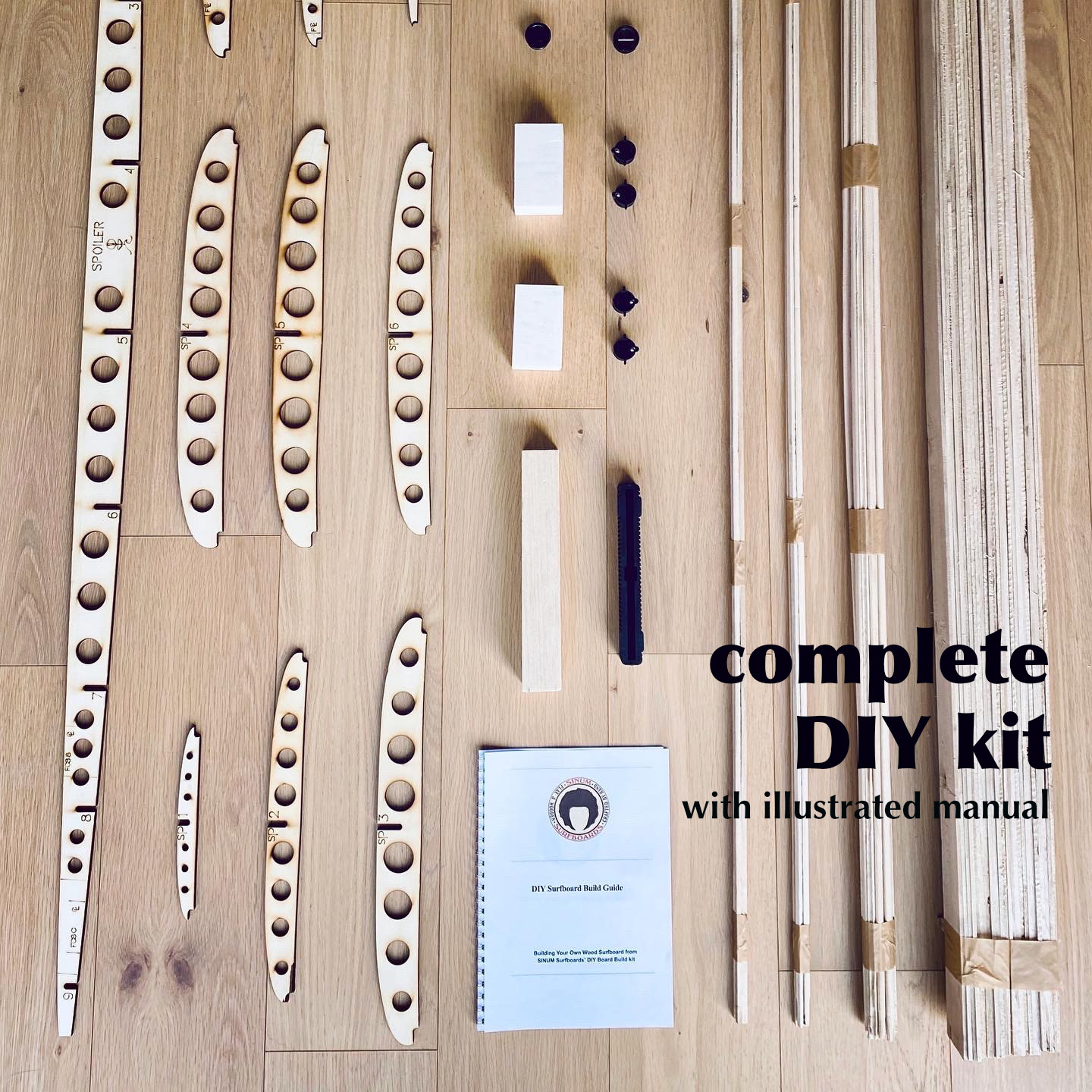 DIY pakket: Maak je eigen houten surfboard - Foto