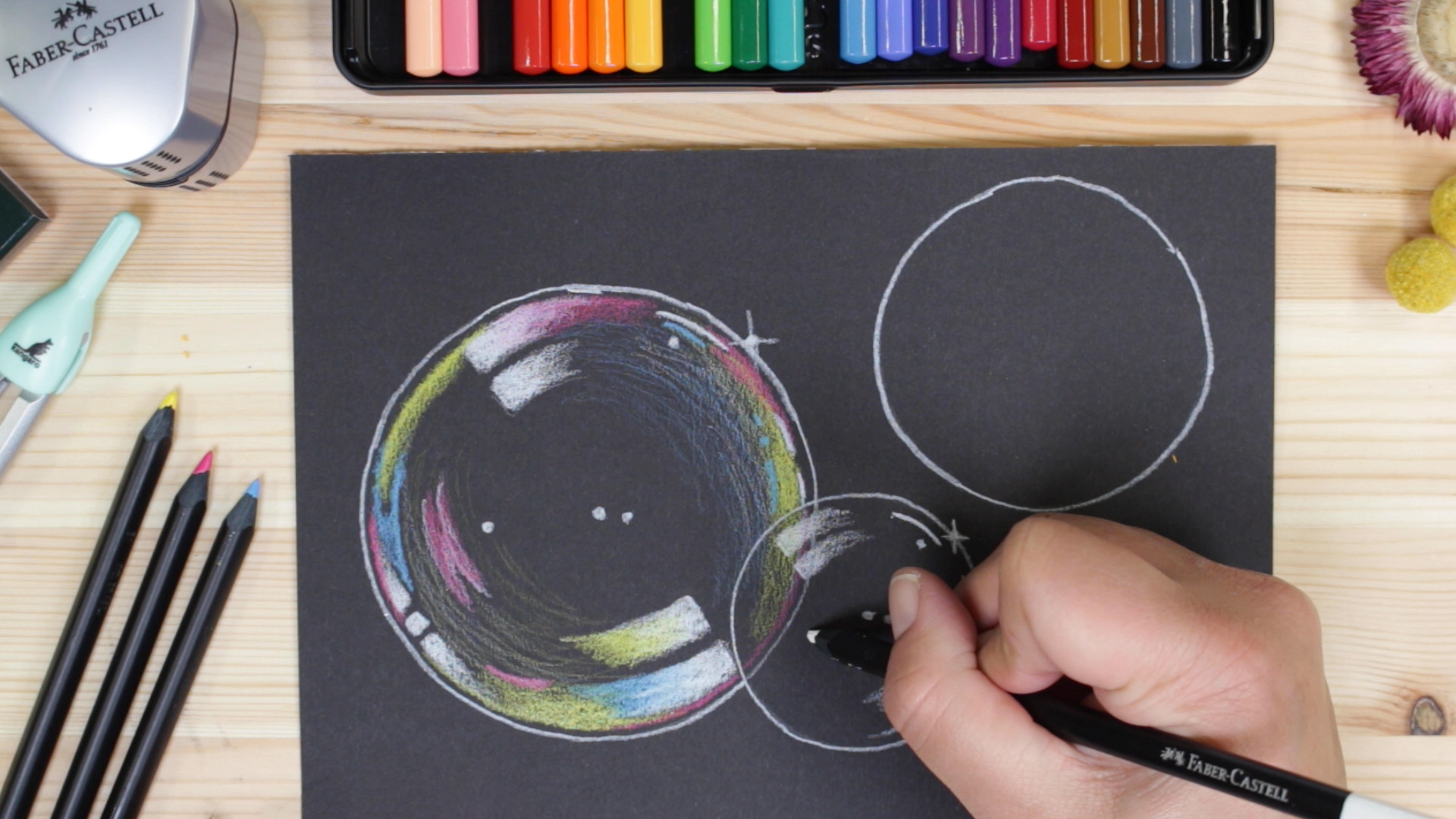 DIY - Workshop Zeepbel tekenen met Faber-Castell Black Edition - Foto