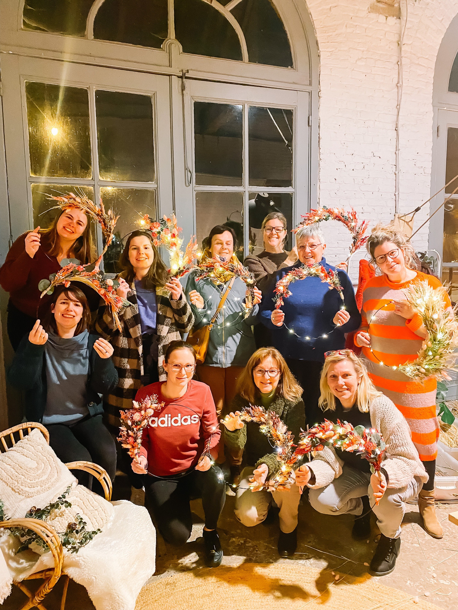 Workshop dried floral hoops (met kerstlichtjes) - Foto