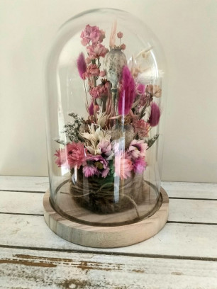 Workshop stolp met droogbloemen