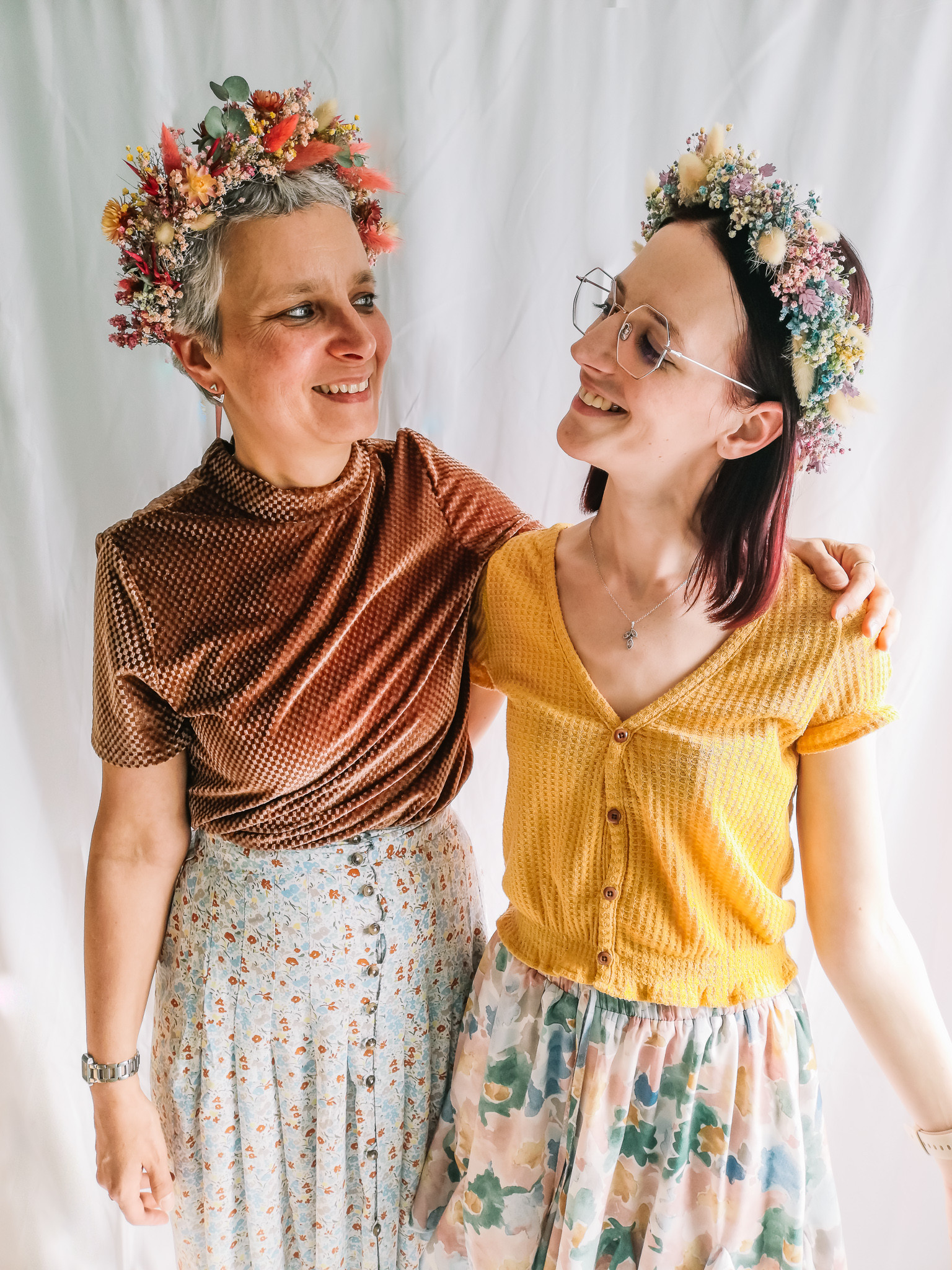 Mama-dochter DIY pakket droogbloemenkroontjes - Foto