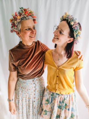 Mama-dochter DIY pakket droogbloemenkroontjes