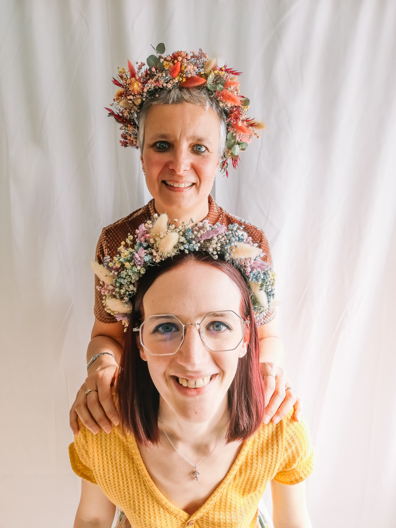 Mama-dochter DIY pakket droogbloemenkroontjes - Foto