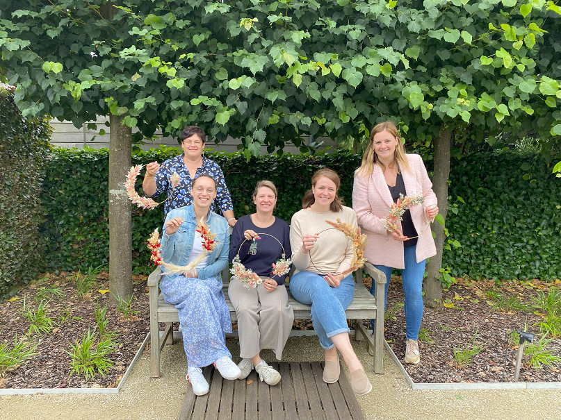 Workshop Droogbloemenkrans  (privé groep) - Foto