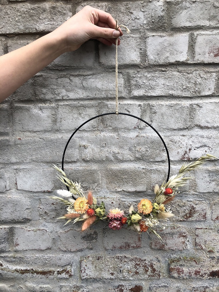 Workshop Droogbloemenkrans  (privé groep) - Foto