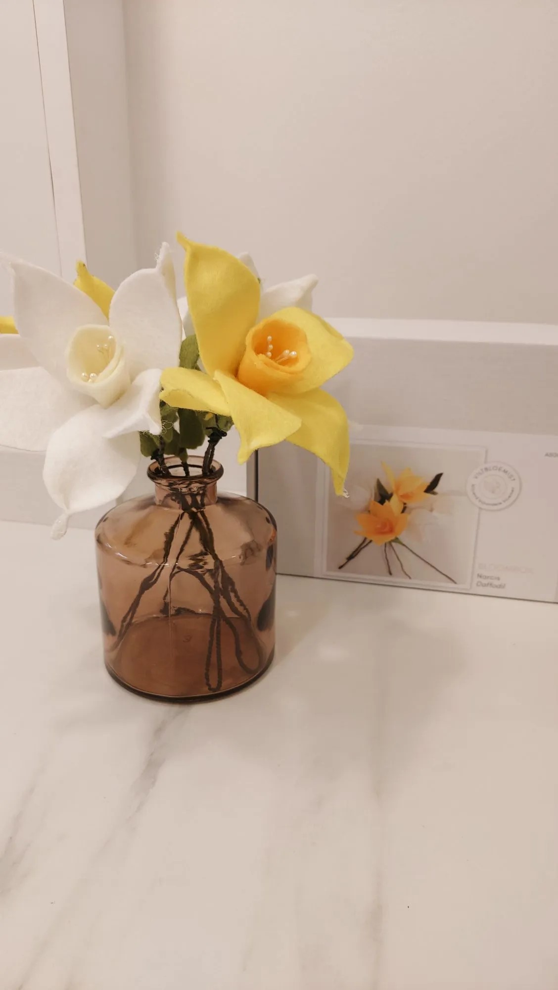 Geboortebloem uit vilt- groepsbox