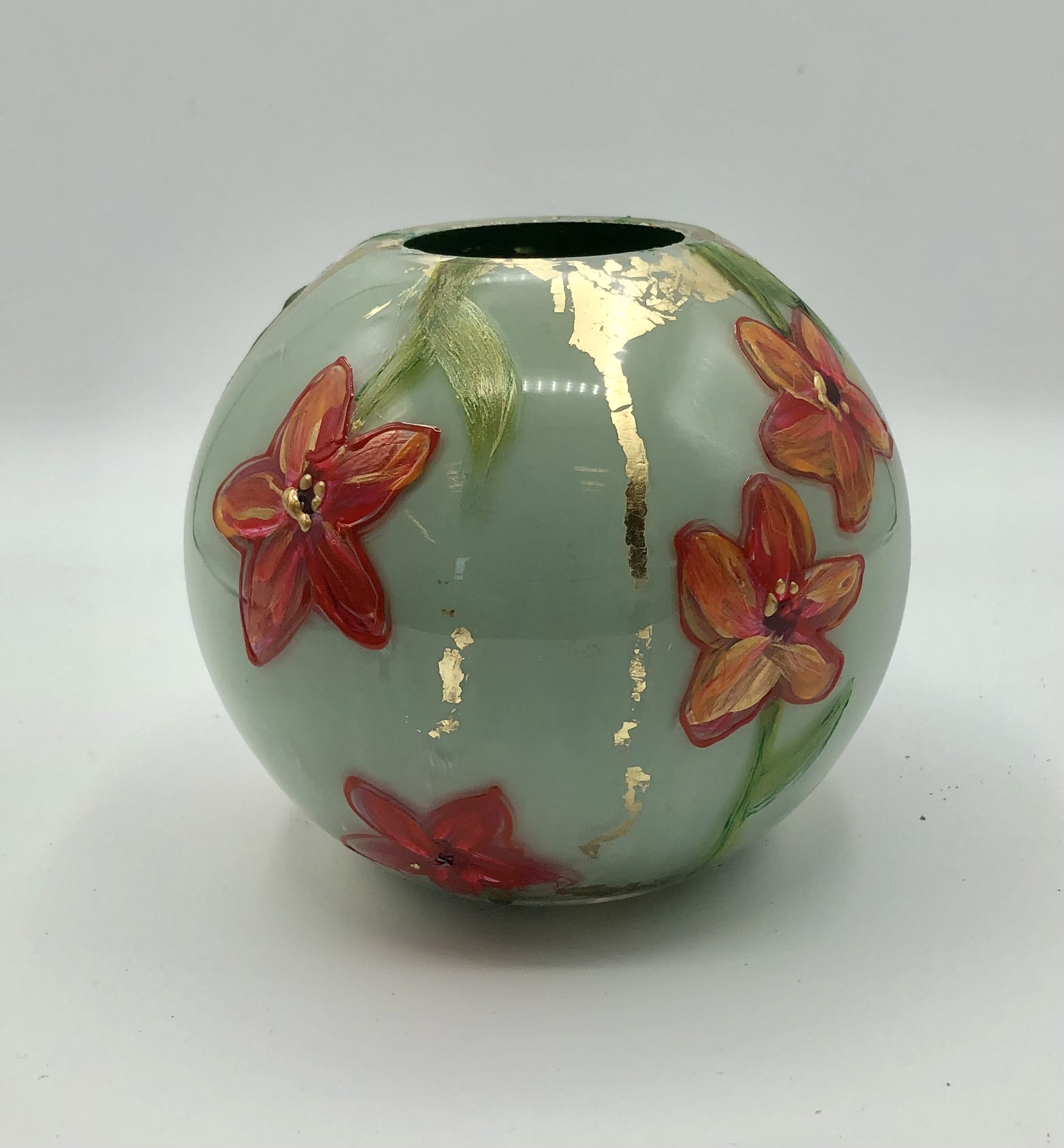 Creatieve workshop klein glazen vaasje beschilderen - Foto