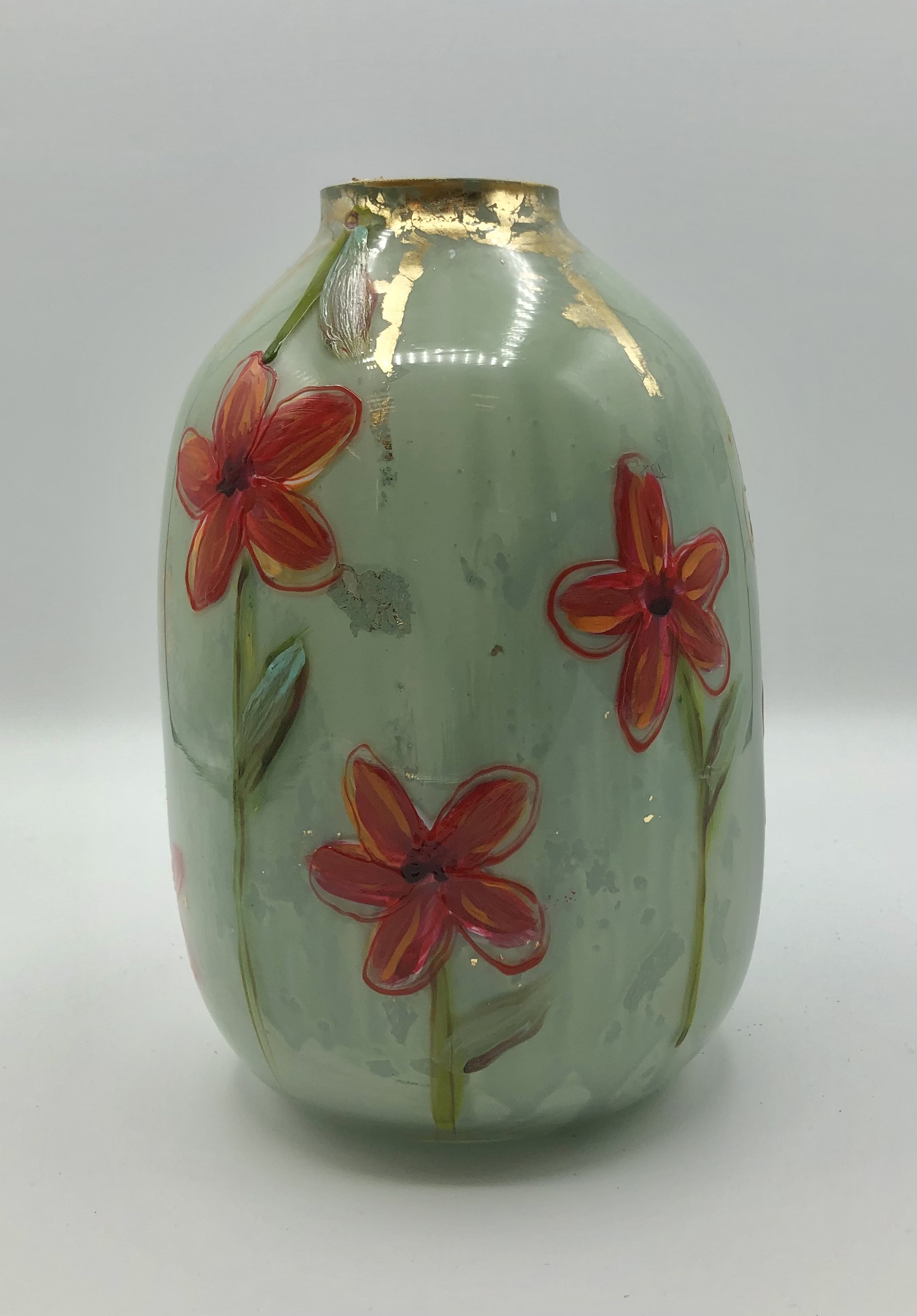 Creatieve workshop klein glazen vaasje beschilderen - Foto