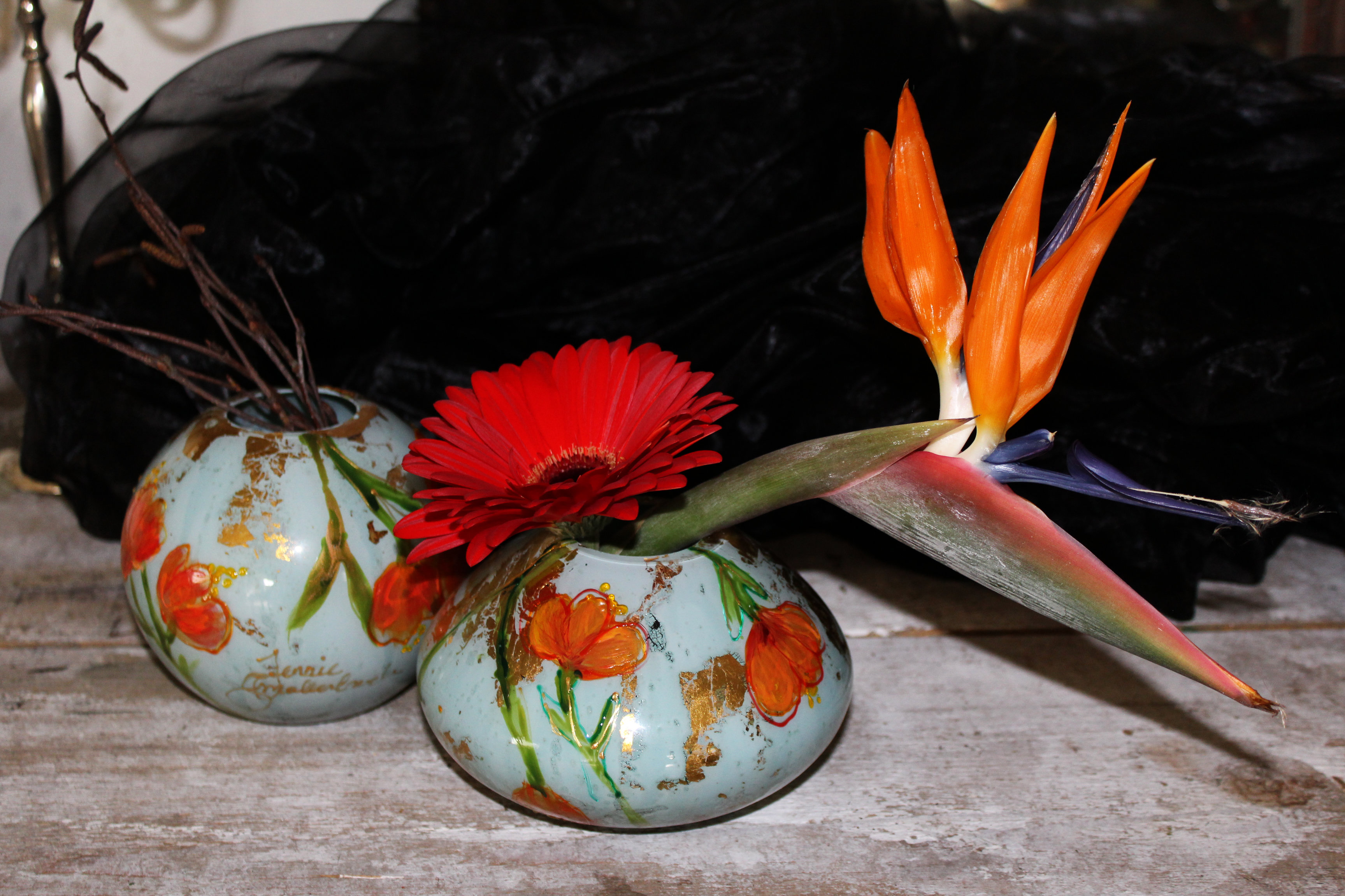 Workshop kleine glazen vaas beschilderen