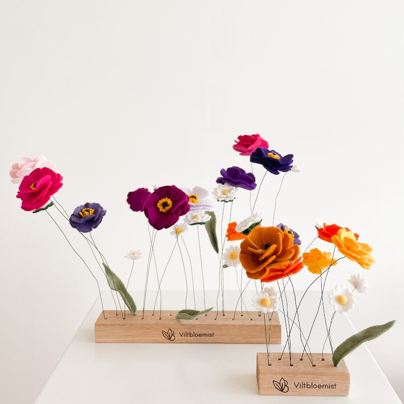 Viltbloemen maken met je collega's - Foto