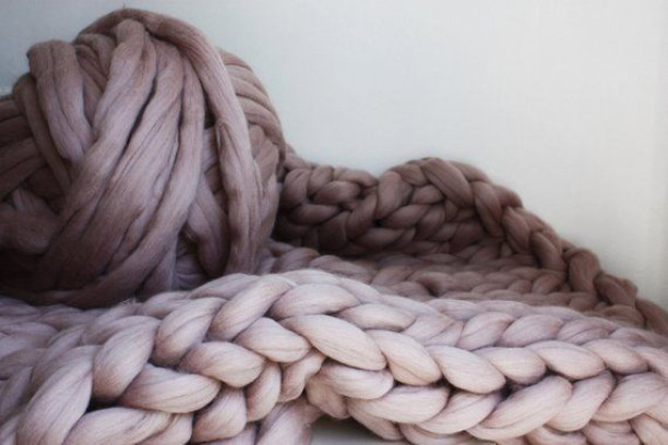 Woondeken standaard uit geverfde Merinowol - DIY kit