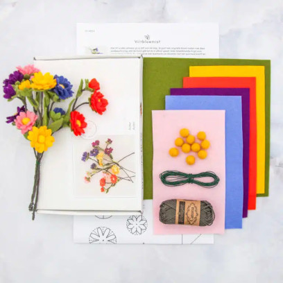 Geboortebloem uit vilt - 2 personen - DIY box