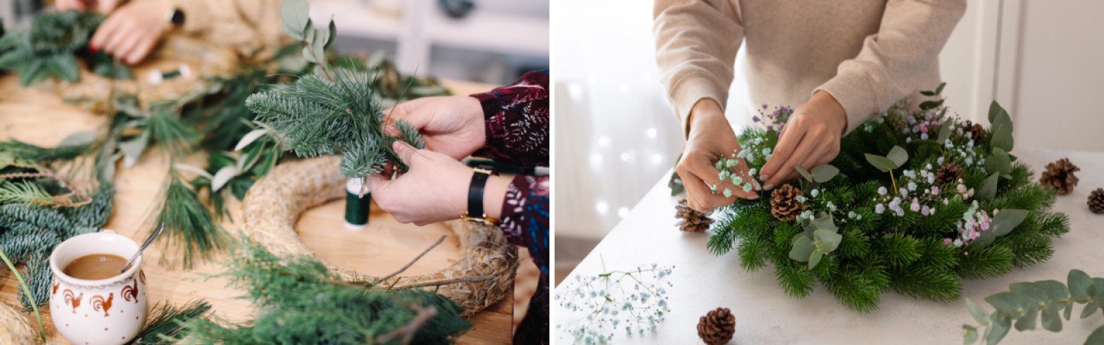 Kerstkrans en winterkrans workshops in heel Vlaanderen of op events