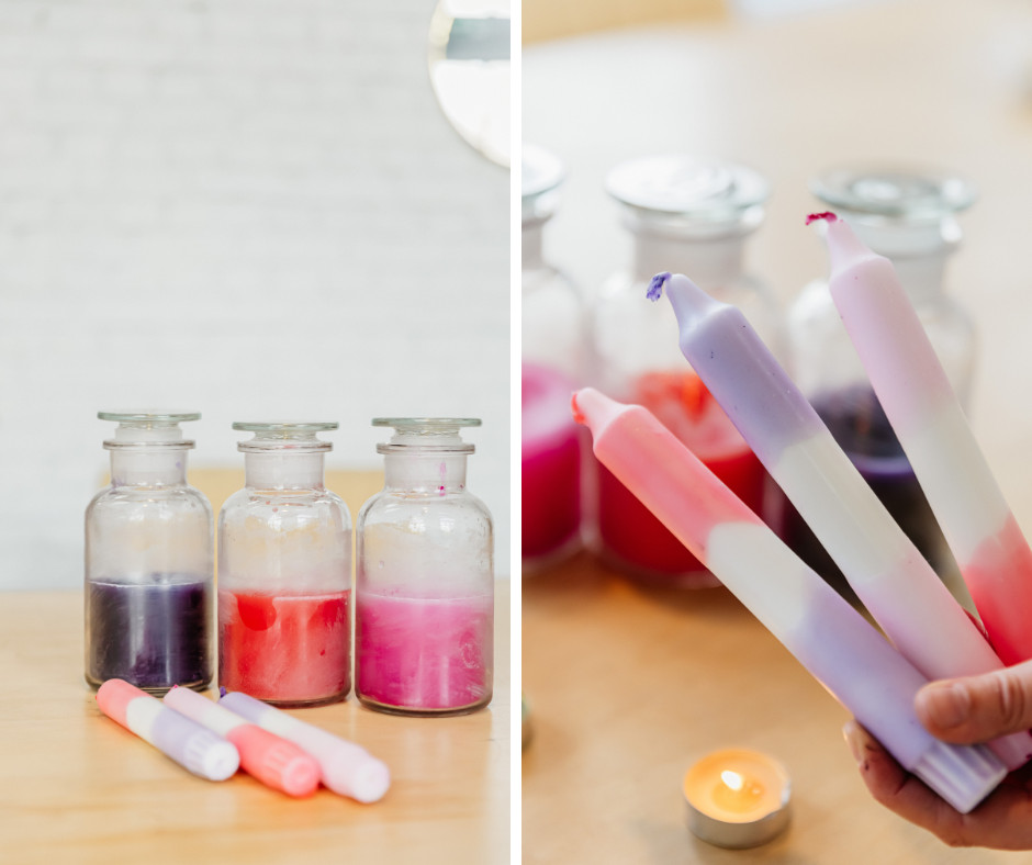 Walk-in workshop voor jouw event - Kleurrijke kaarsen - Foto