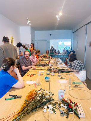Workshop floral hoops met droogbloemen