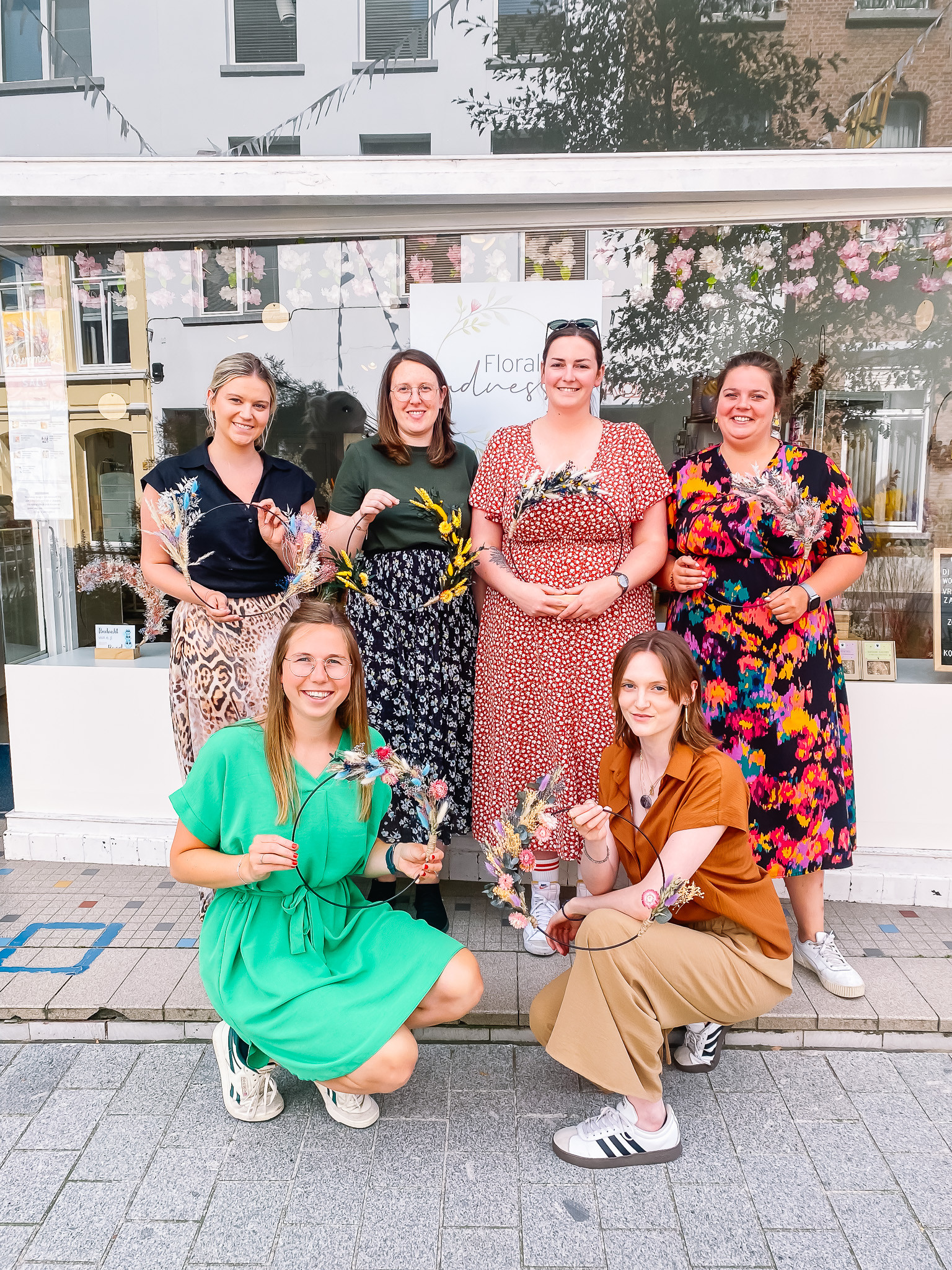 Droogbloemen workshop dried floral hoops - Foto