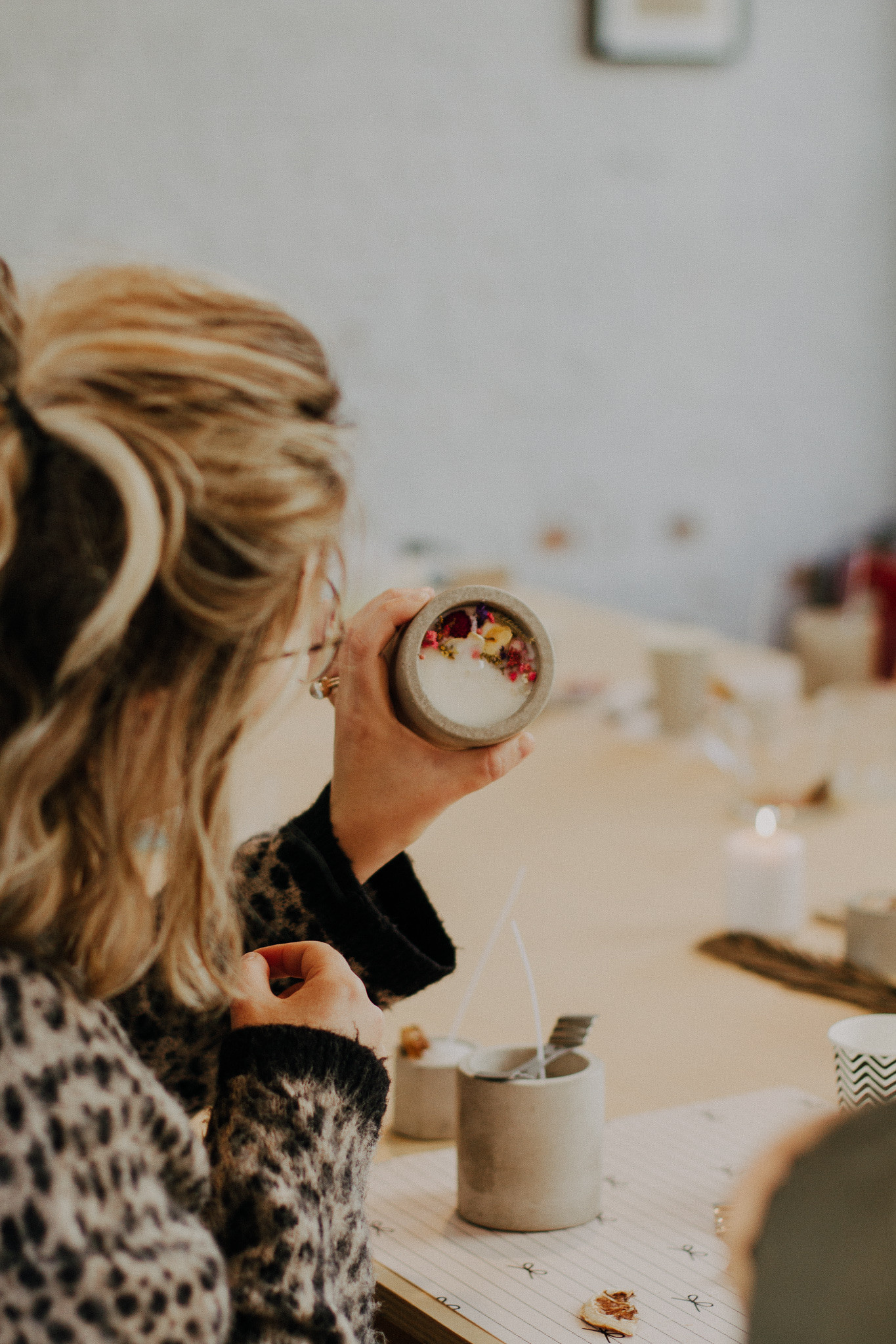 Ecologische geurkaarsen (beton) - workshop - Foto