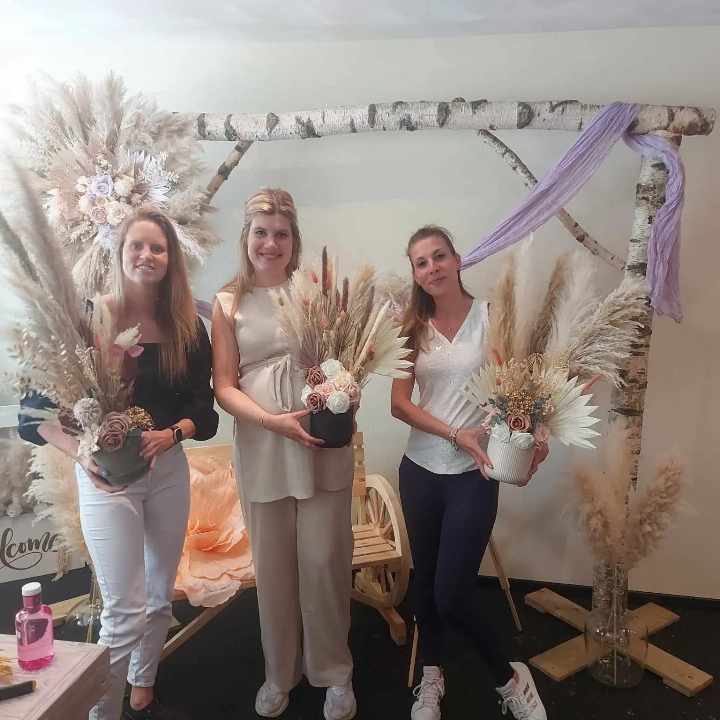 Vaas droogbloemen🌸& pampas🌾decoreren - Foto